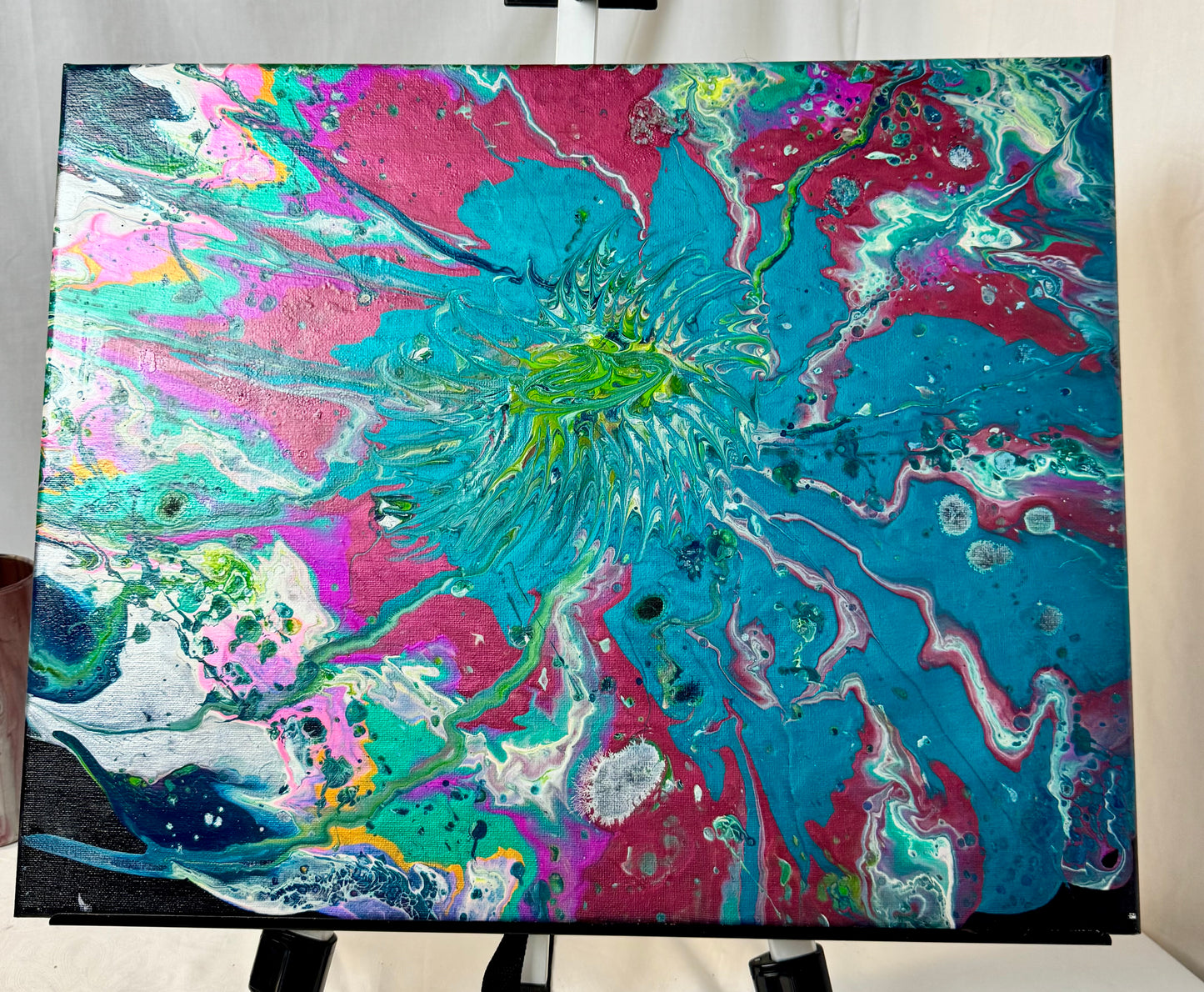 Flower Explosion — 16x20 Acrylic Paint Pour Canvas