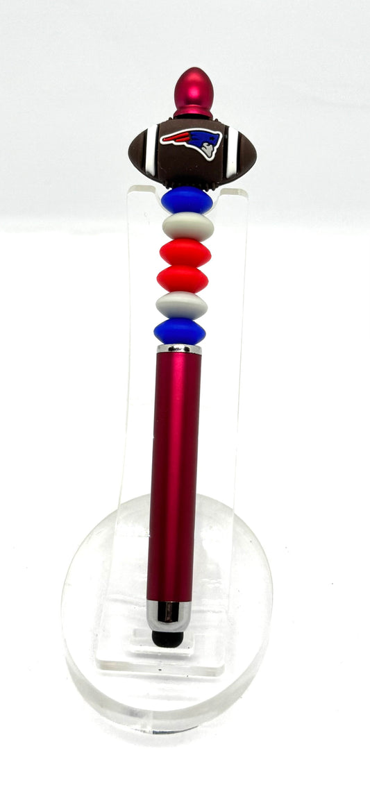 Deflate Your Excuses | Handmade New England Patriots Inspired Beaded Stylus Pen