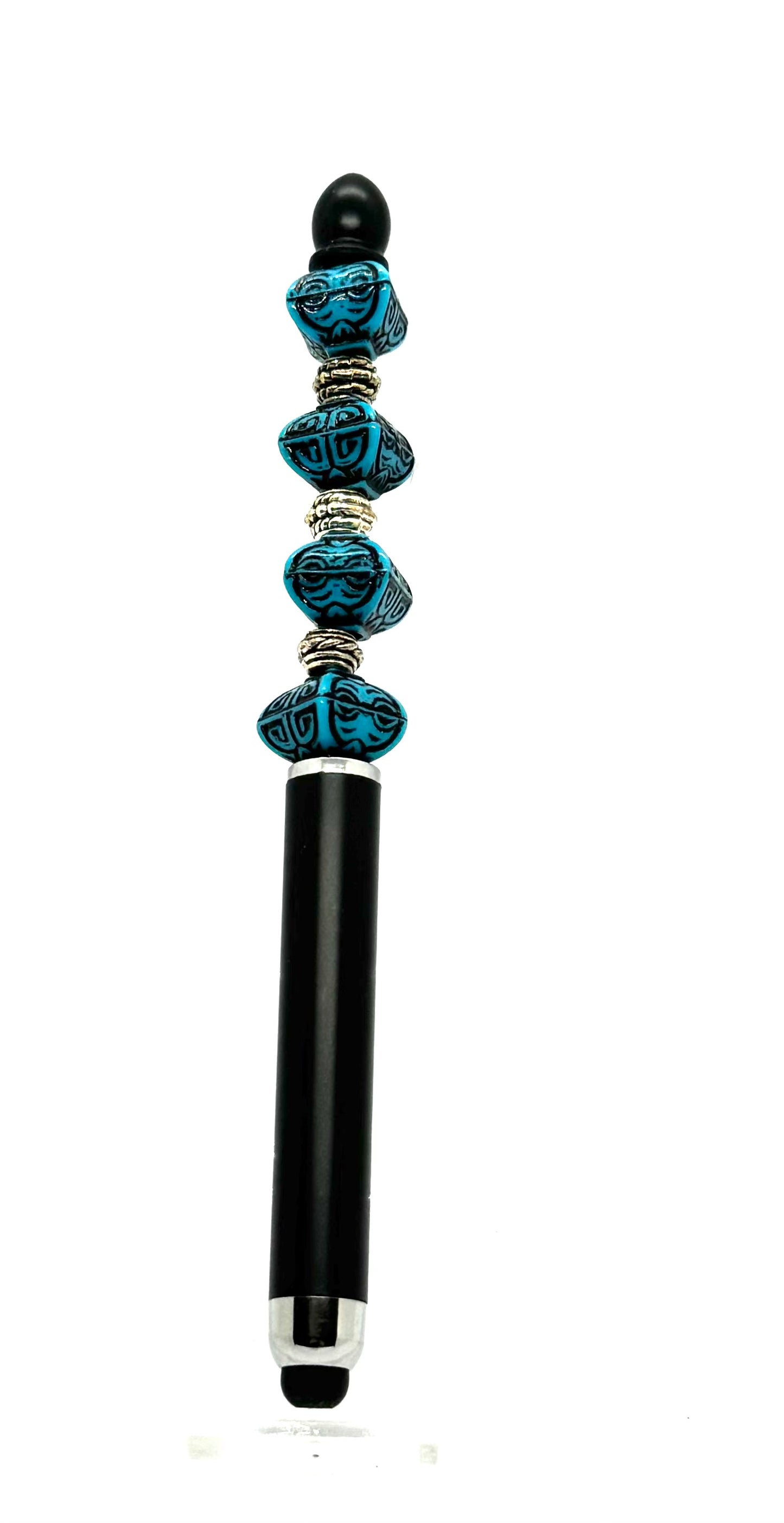Too Mysterious to Use a Boring Pen | Handmade Midnight Mosaic Beaded Stylus Pen