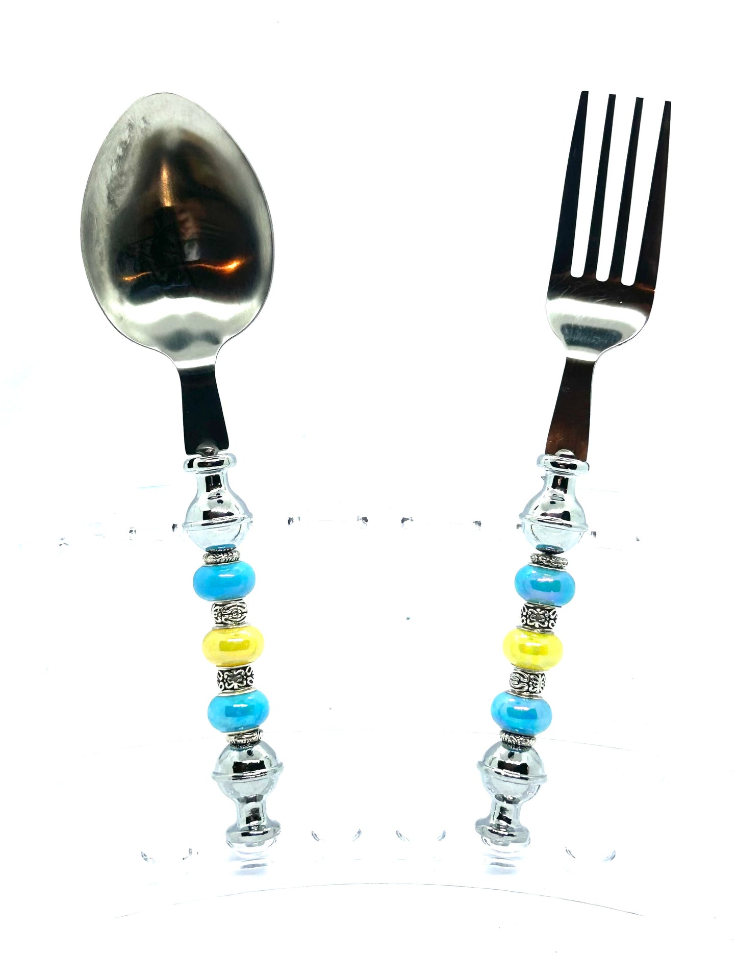 Beaded Spoon & Fork 2pc Set