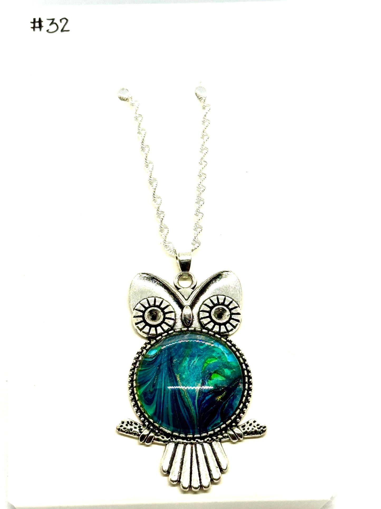 #32 Midnight Oracle Owl Necklace