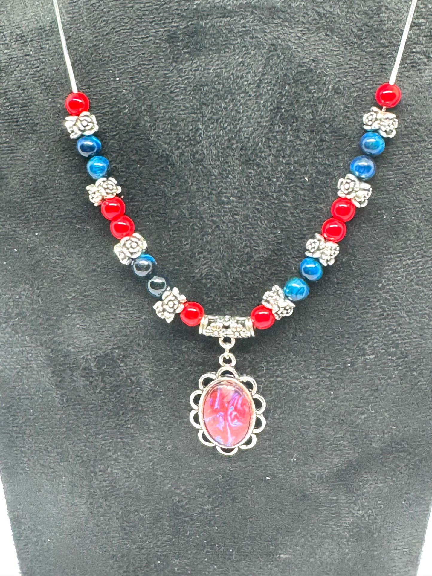 Patriotically Questionable Handmade Beaded Necklace