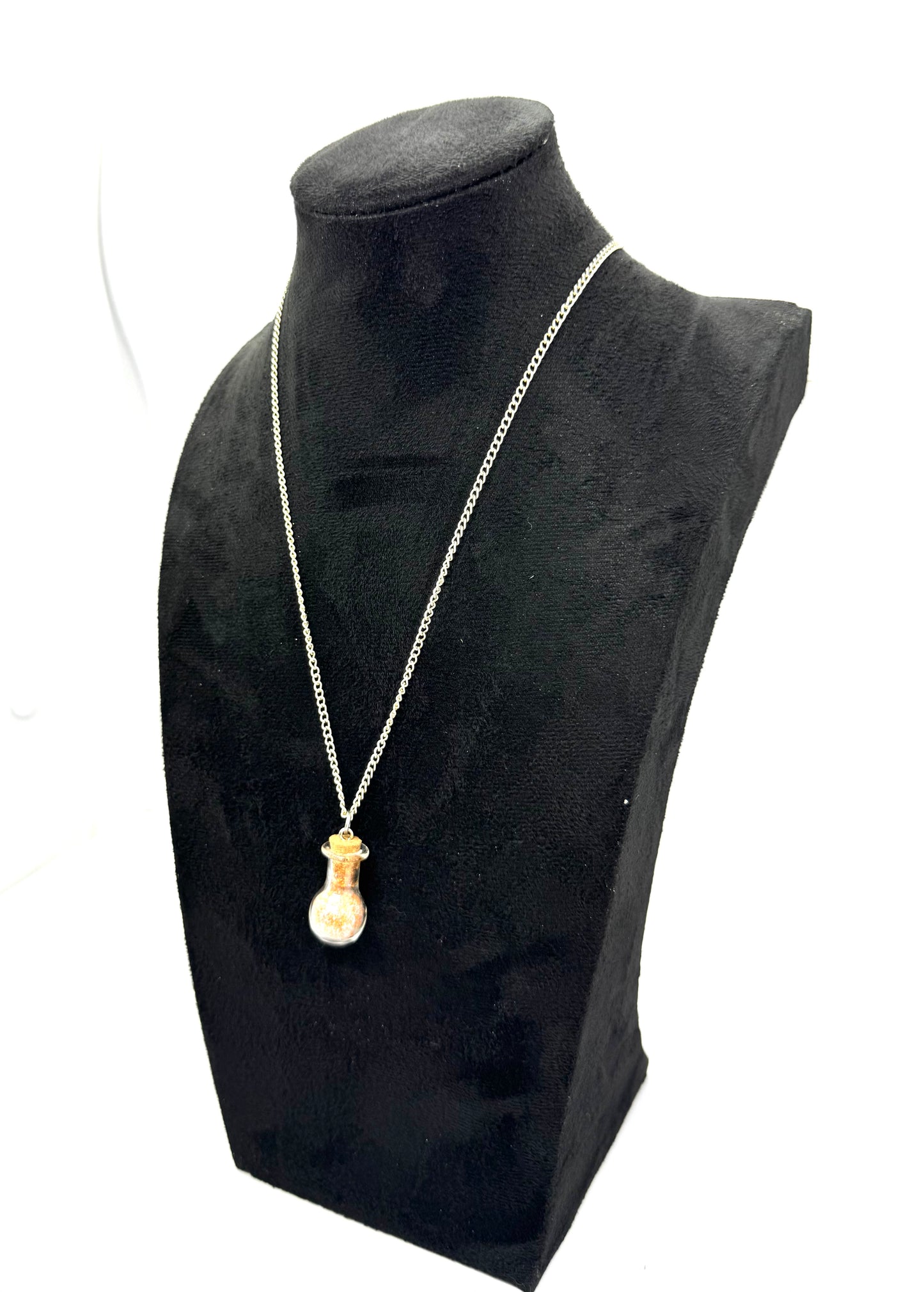 #3G “False Comfort Potion Bottle Necklace – Warm Chaos in Disguise”
