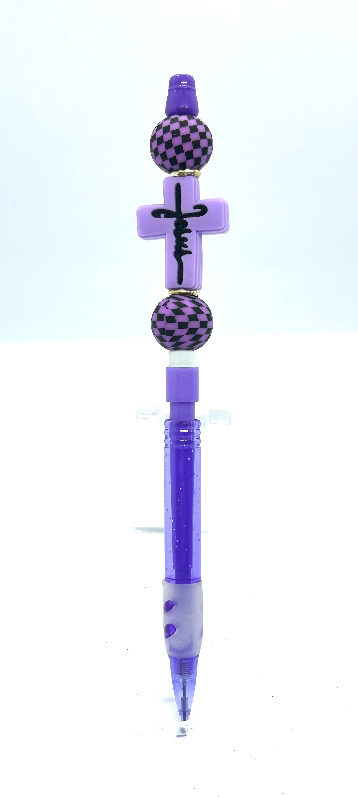 Purple Cross Beaded Mechanical Pencil
