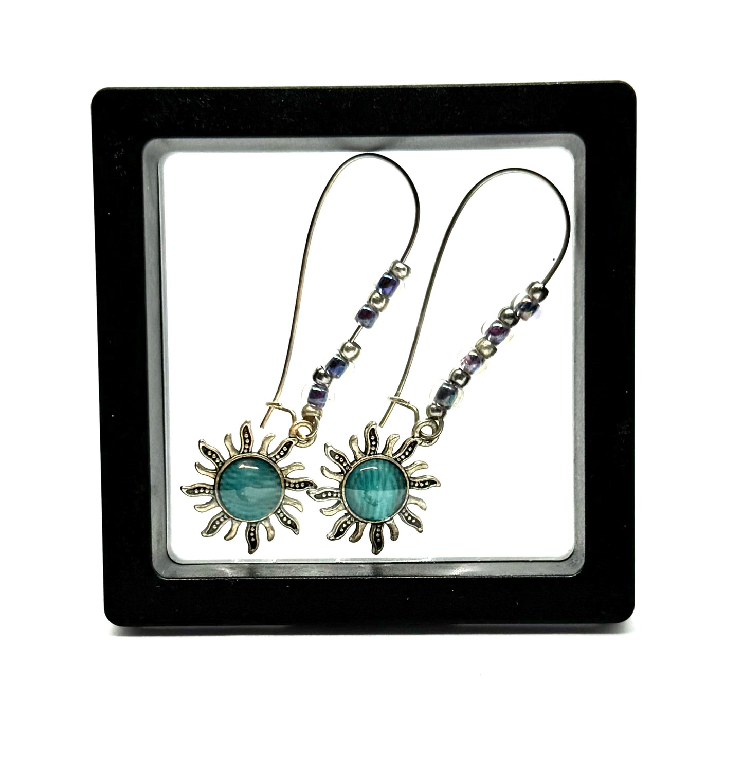 #21 Sunshine, Sarcasm & Bad Decisions Earrings – Handmade Sun Charm Dangle Earrings