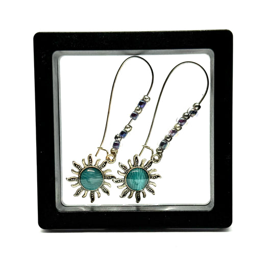 #21 Sunshine, Sarcasm & Bad Decisions Earrings – Handmade Sun Charm Dangle Earrings