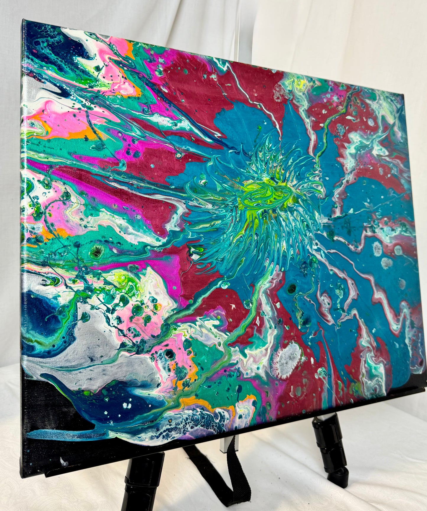 Flower Explosion — 16x20 Acrylic Paint Pour Canvas