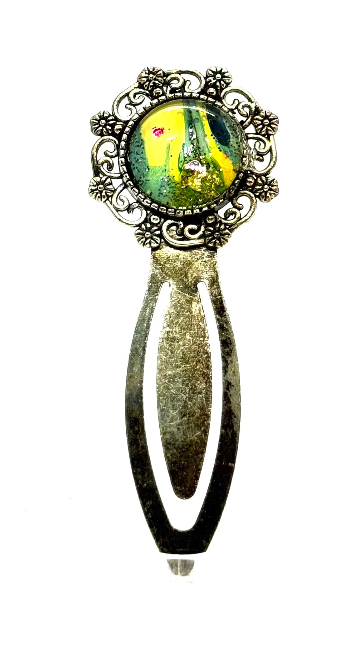 The “Plot Twist in Full Bloom” Handmade Floral Resin Bookmark