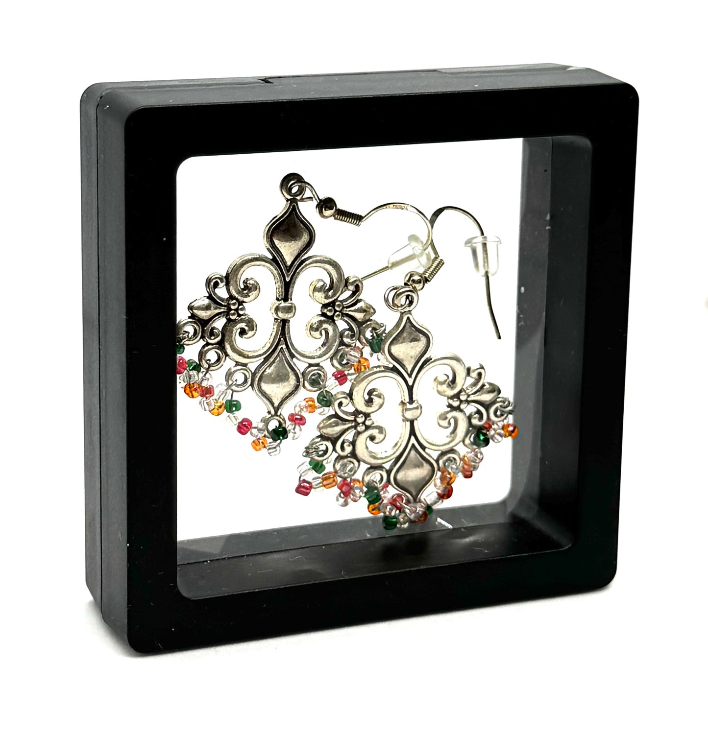 #1 Royal Chaos Chandelier Earrings – Antique Silver with Beaded Attitude