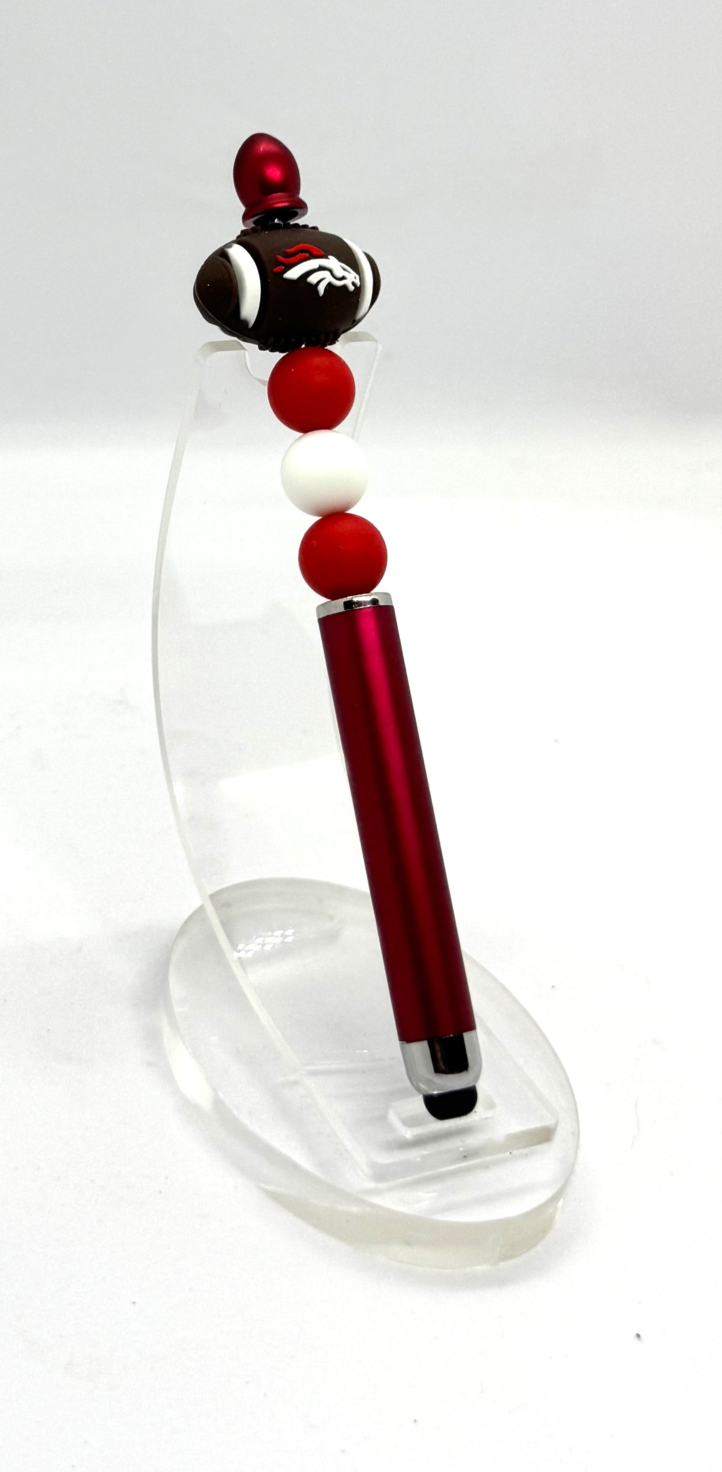 Handmade Denver Broncos Inspired Beaded Stylus Pen | Refillable Touchscreen Pen
