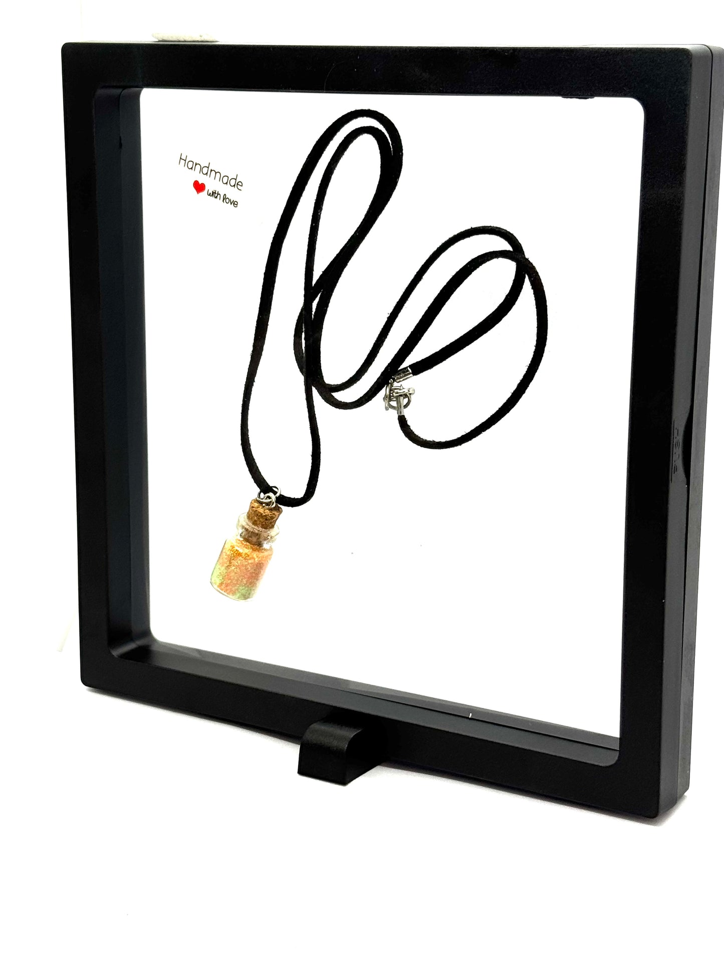 Black Cord Potion Necklace | 26”Handmade Glass Vial Necklace | Glitter Charm Pendant | Minimal Chaos Jewelry