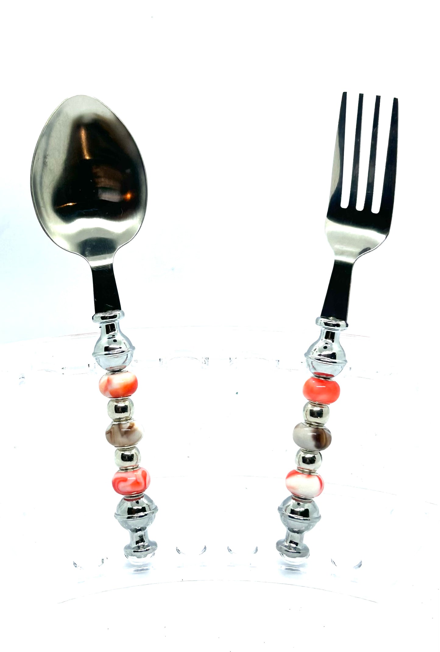 Beaded Spoon & Fork 2pc Set