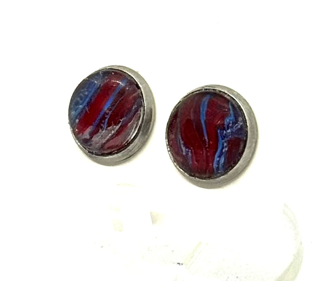 Beautiful Disaster | Handmade Crimson Galaxy Stud Earrings