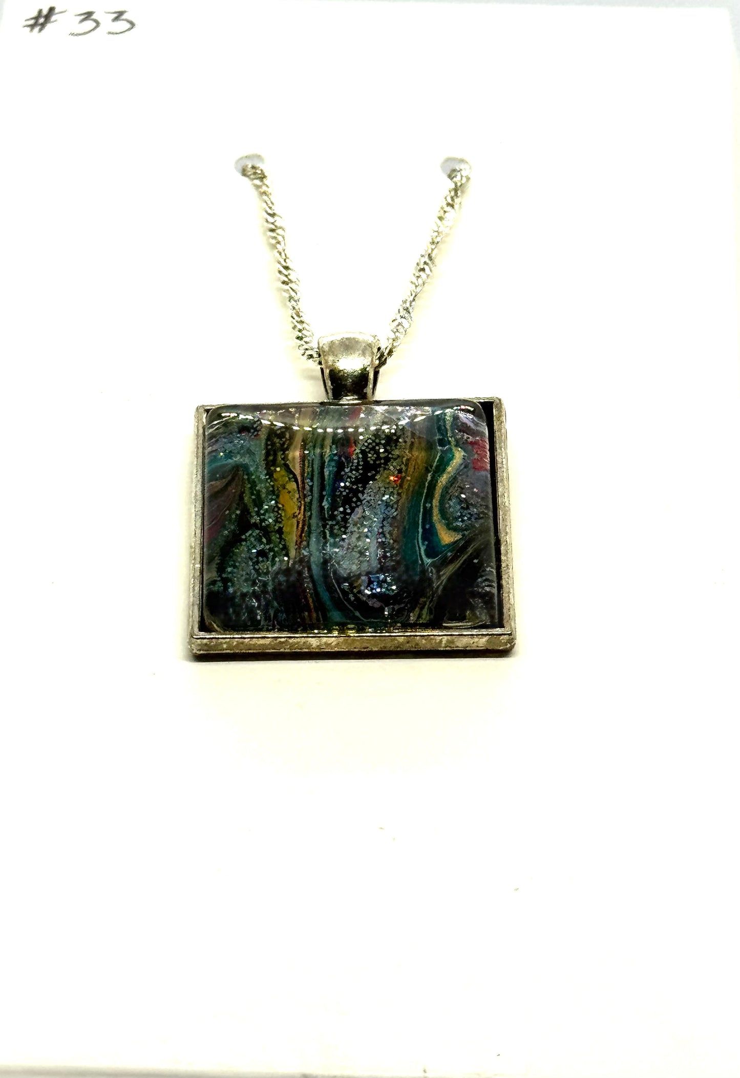 #33 Midnight Meltdown Square Pendant