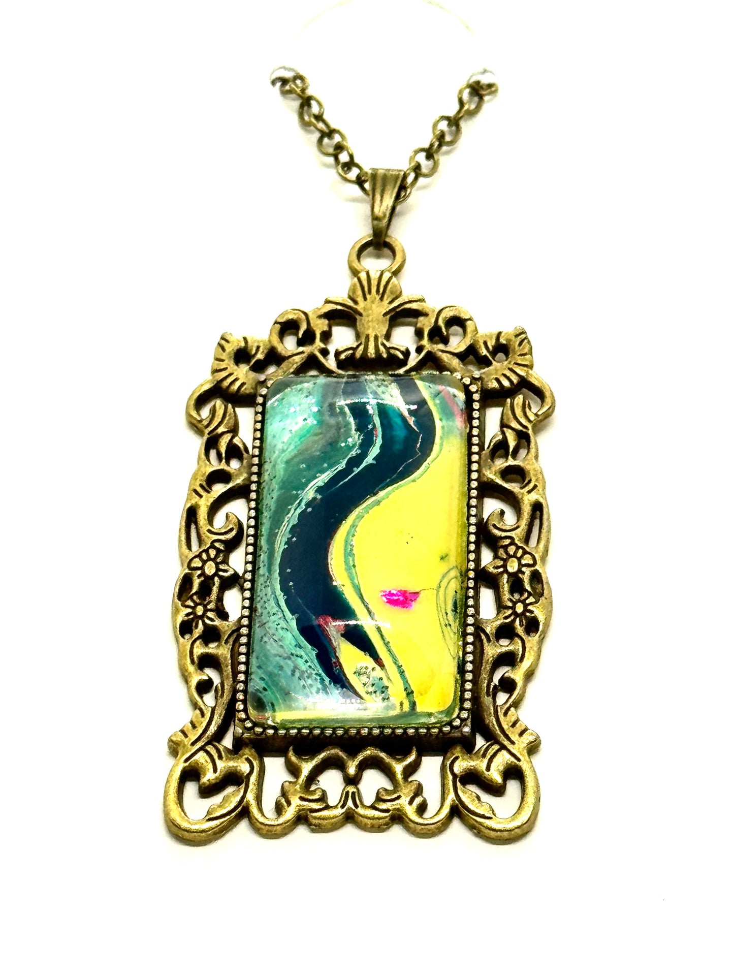 Paint Pour Necklace #15