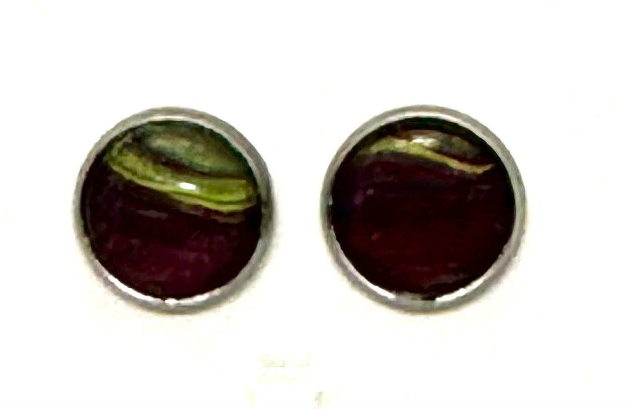 Berry Much Unbothered | Handmade Blackberry Swirl Stud Earrings