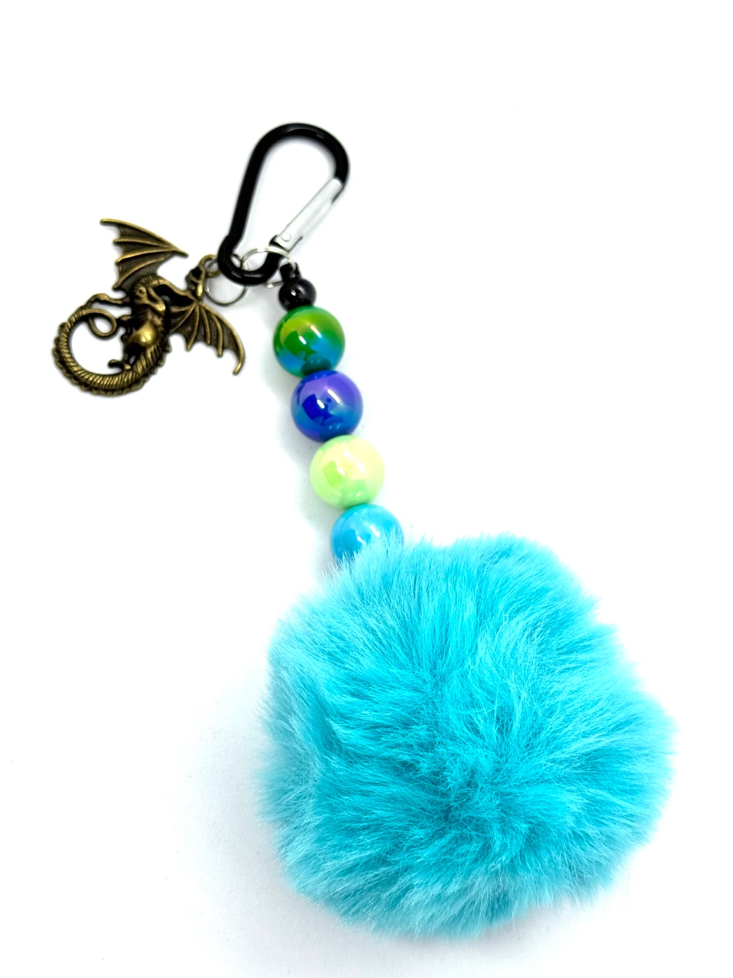 FDSS “My Emotional Support Dragon” Dragon Pom Pom Handmade Keychain Charm