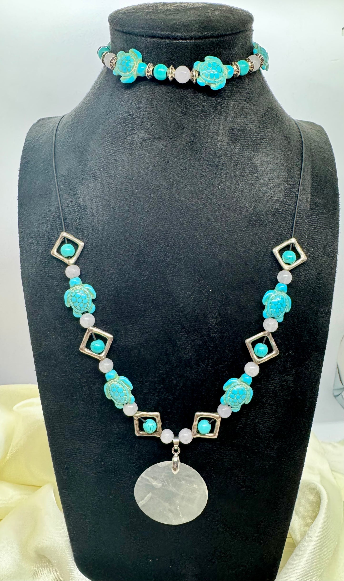 Turquoise Turtle Necklace & Bracelet Set
