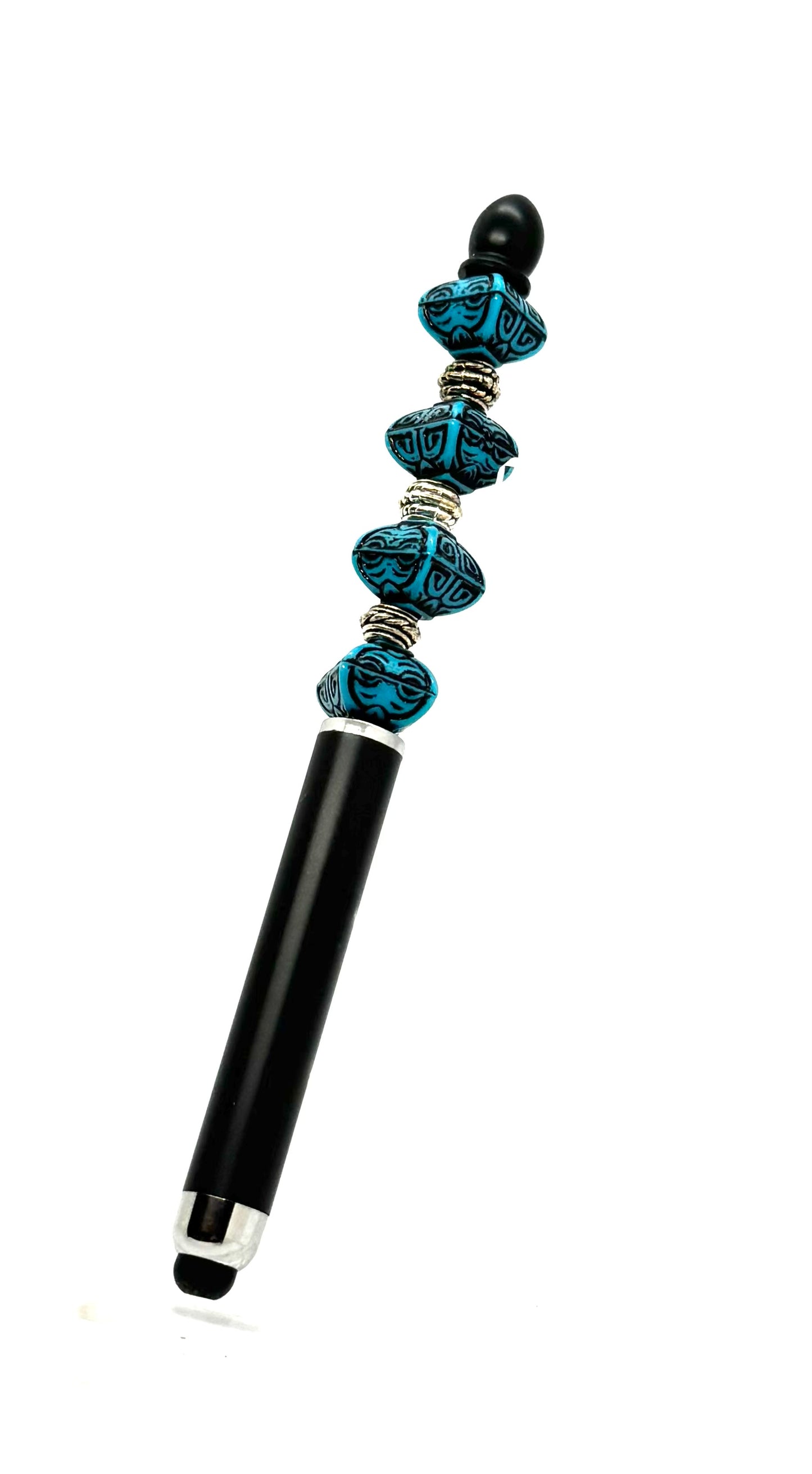Too Mysterious to Use a Boring Pen | Handmade Midnight Mosaic Beaded Stylus Pen