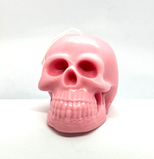 “Soft Enough to Stay” Skull Candle – Peach Scented Love Trap | Until Death Do Us Part Collection | Handmade Skull Candle