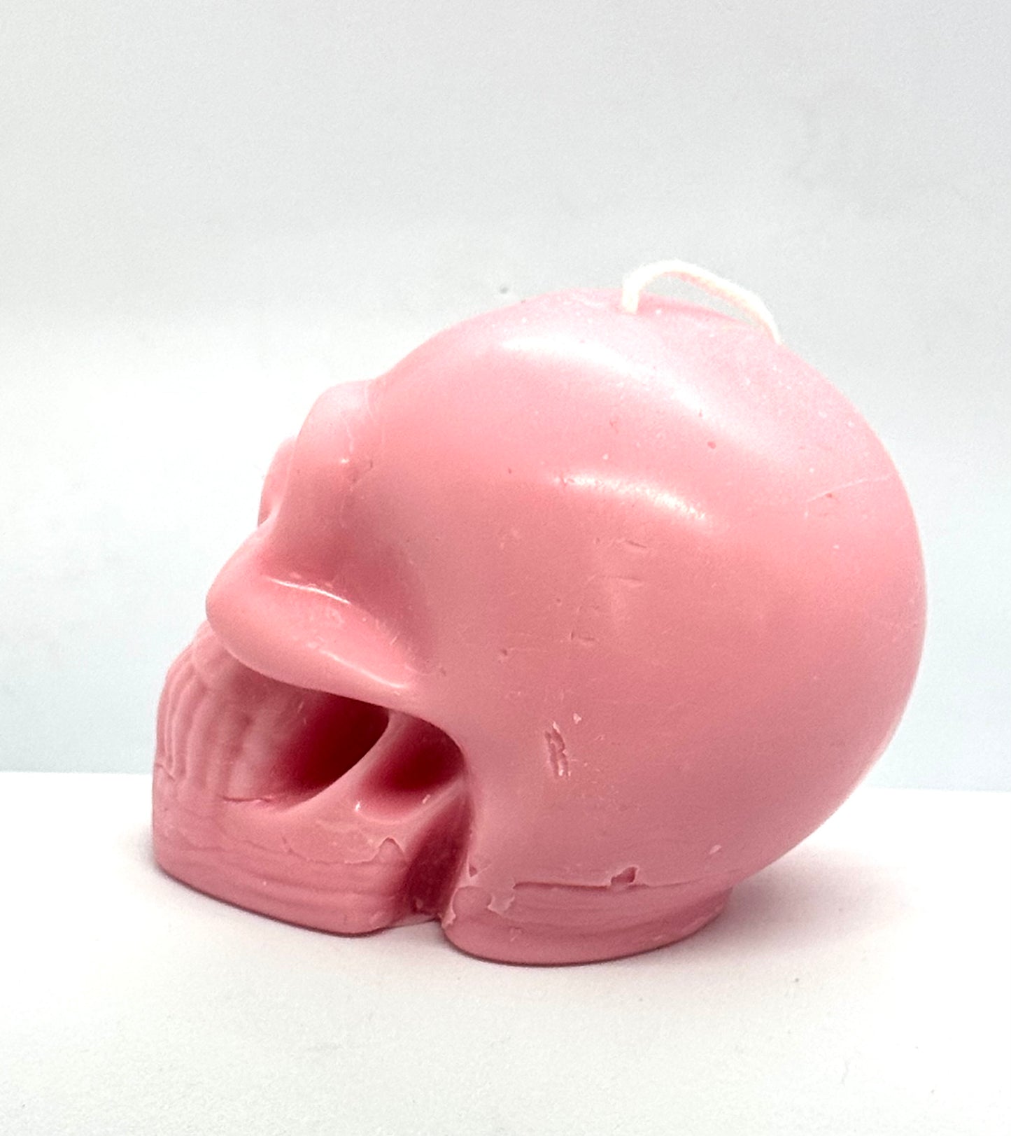 “Soft Enough to Stay” Skull Candle – Peach Scented Love Trap | Until Death Do Us Part Collection | Handmade Skull Candle