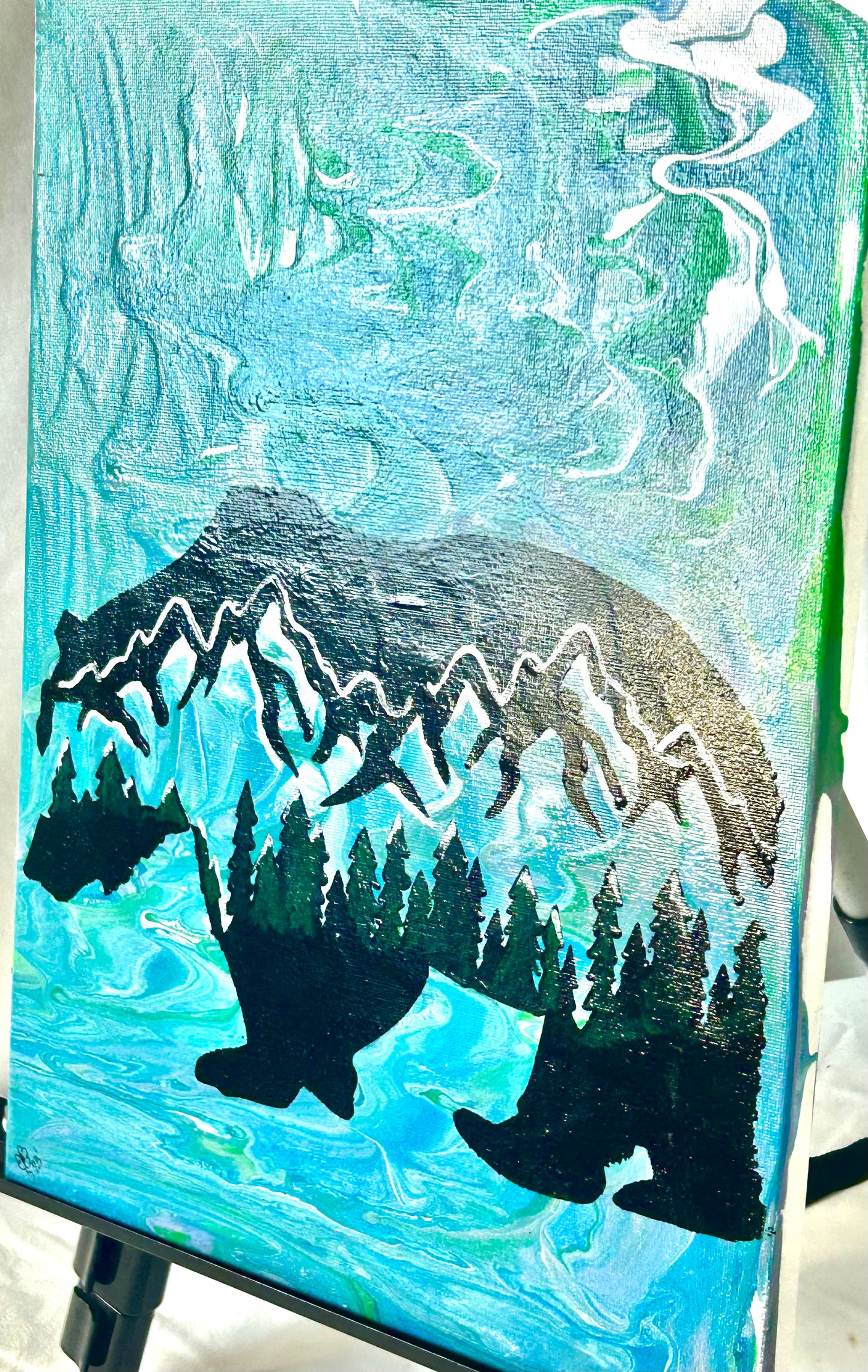 Black Bear Mountain Acrylic Painting