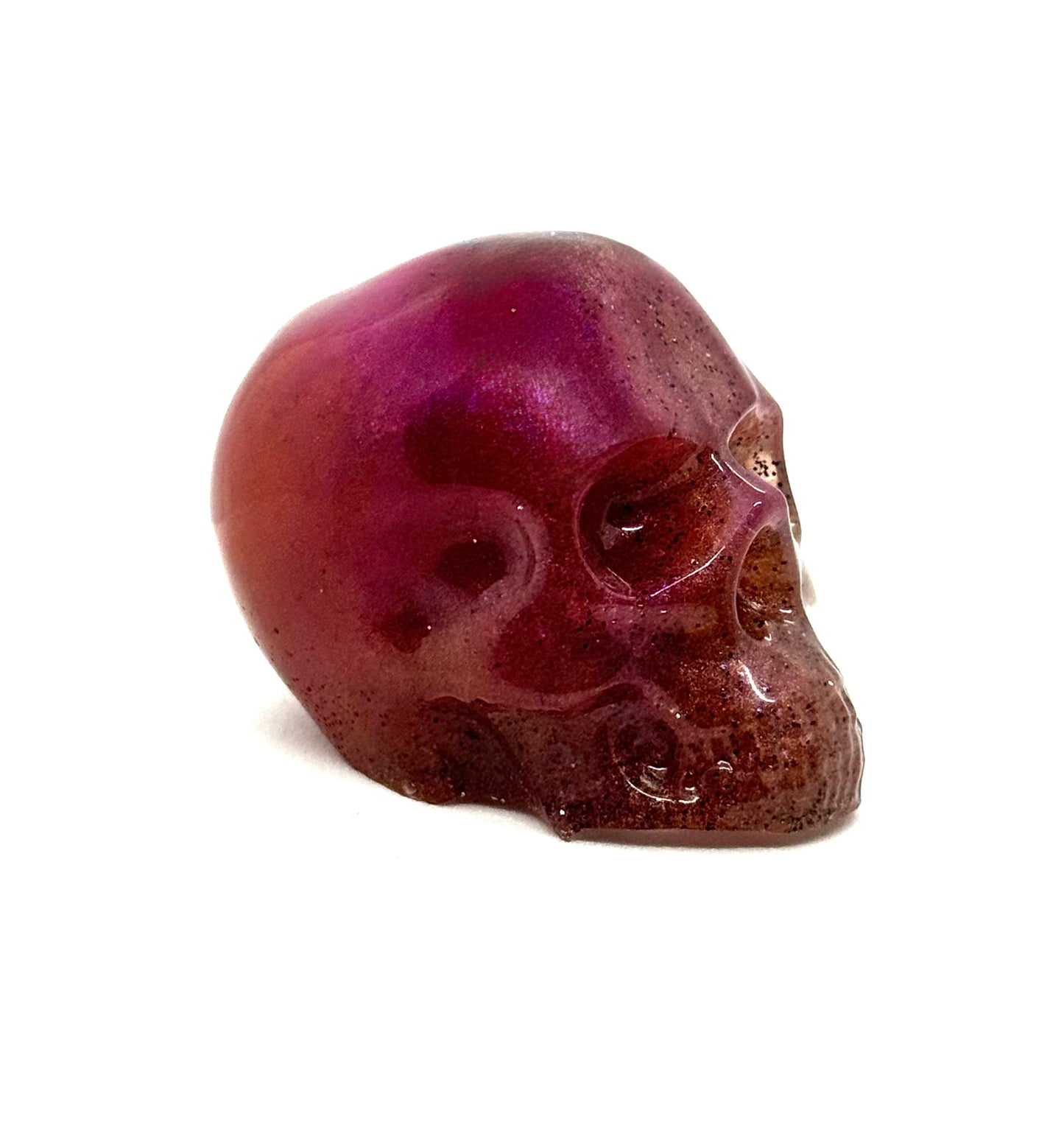 “Sweet Tooth Sin” Skull — Handmade Resin Gothic Decor | Red Pink Glitter Skull | Dark Cute Aesthetic | One-of-a-Kind FDSS