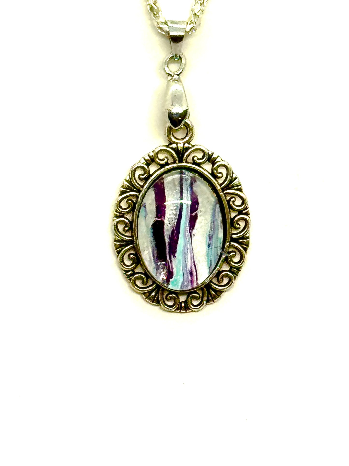 Paint Pour Necklace #14