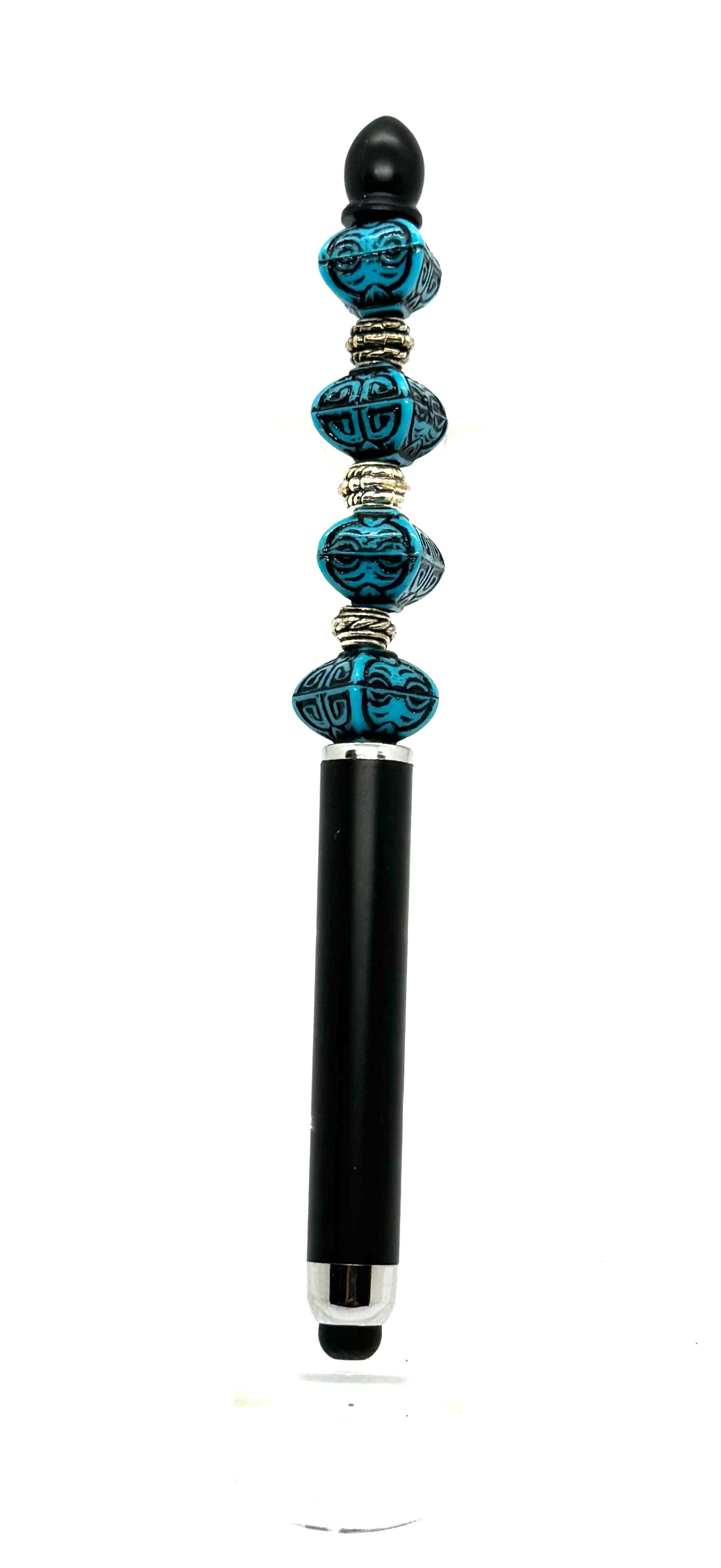Too Mysterious to Use a Boring Pen | Handmade Midnight Mosaic Beaded Stylus Pen