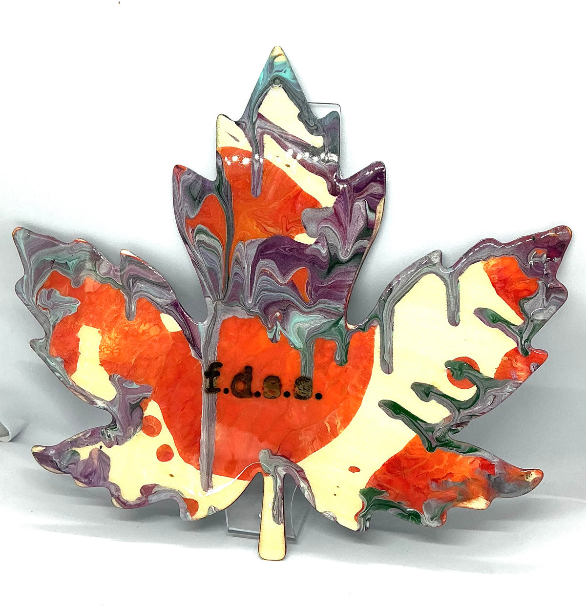 Leaf Me to My Nonsense | Green & Purple Maple Leaf Wall Art