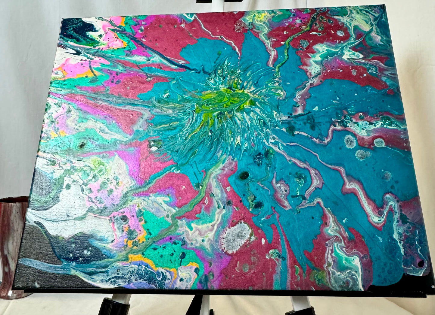 Flower Explosion — 16x20 Acrylic Paint Pour Canvas