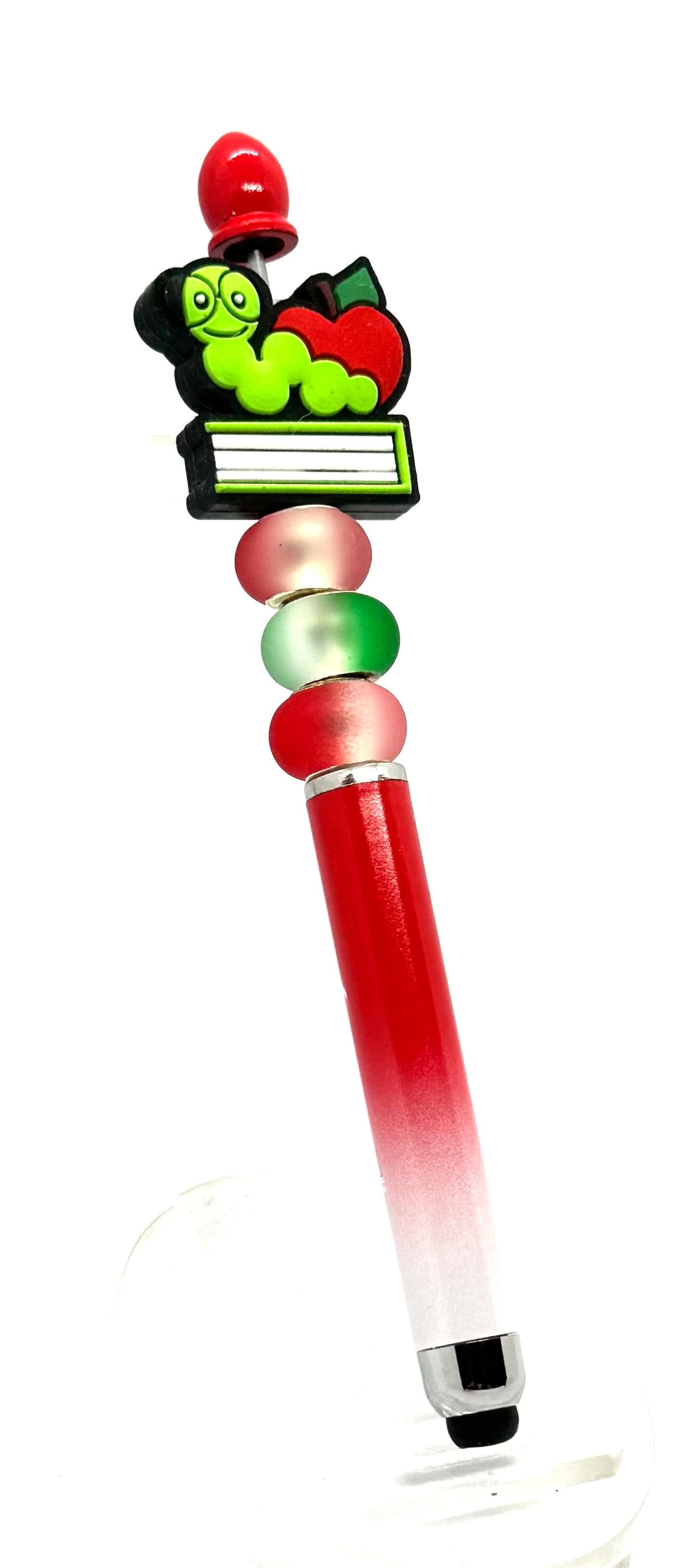 Bookworms, Apples & Beautiful Chaos | Handmade Teacher Beaded Stylus Pen