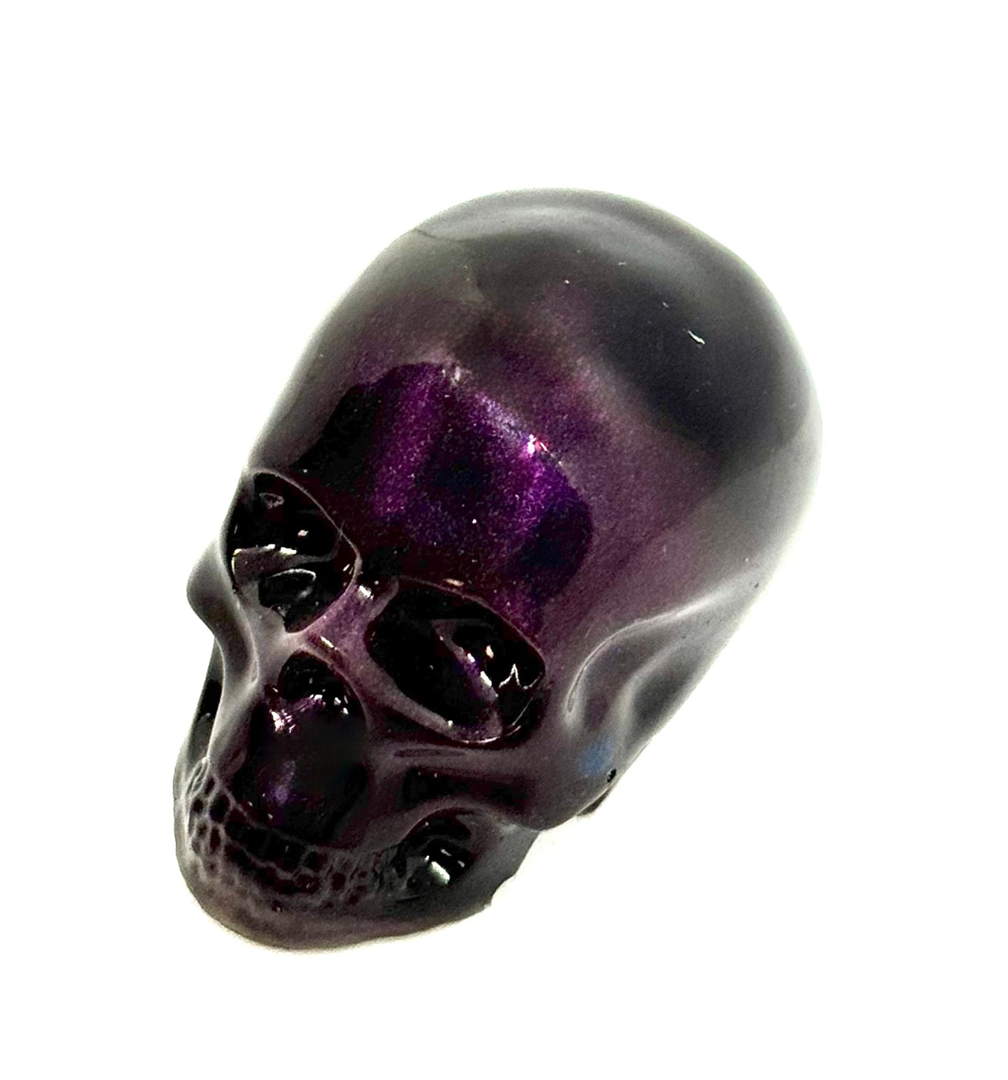 “Midnight Regret” Skull — Handmade Resin Gothic Decor | Deep Purple Black Shimmer | Dark Aesthetic FDSS One-of-a-Kind
