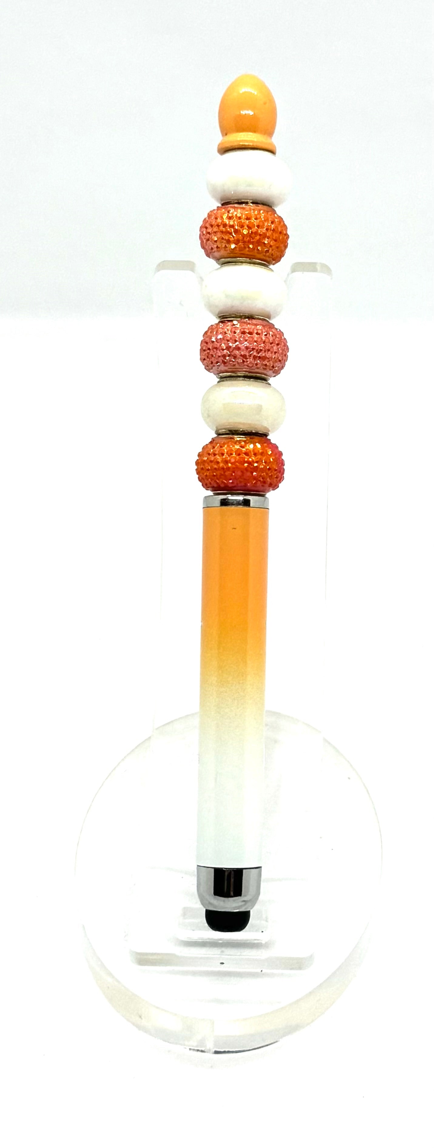 Orange You Glad You’re This Fabulous? | Handmade Orange Beaded Stylus Pen