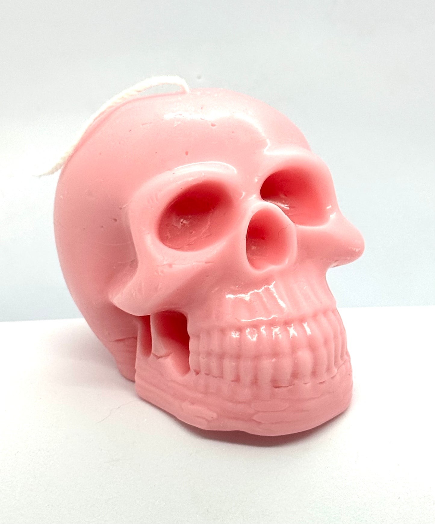 “Soft Enough to Stay” Skull Candle – Peach Scented Love Trap | Until Death Do Us Part Collection | Handmade Skull Candle