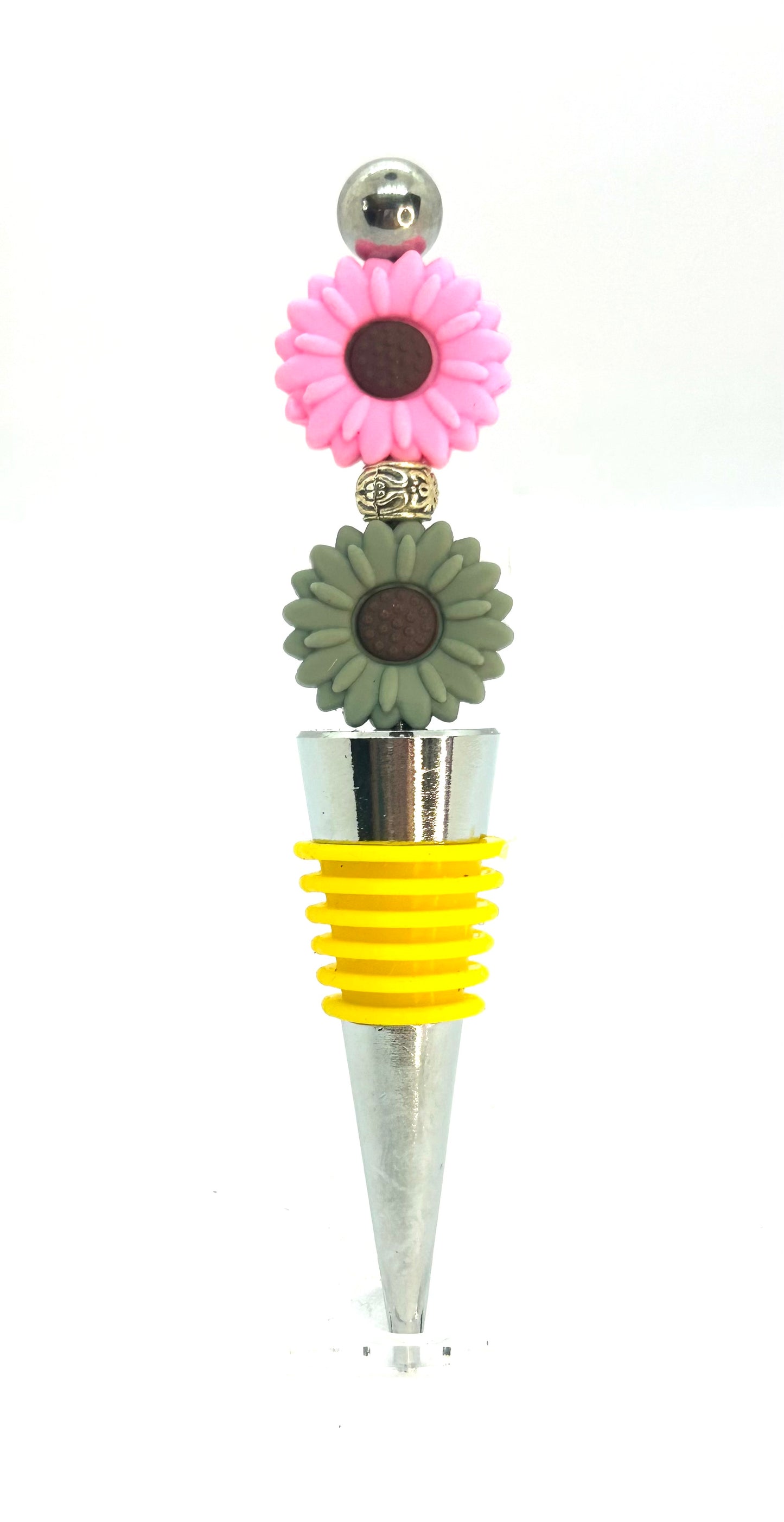 Flower Beaded Wine Stop