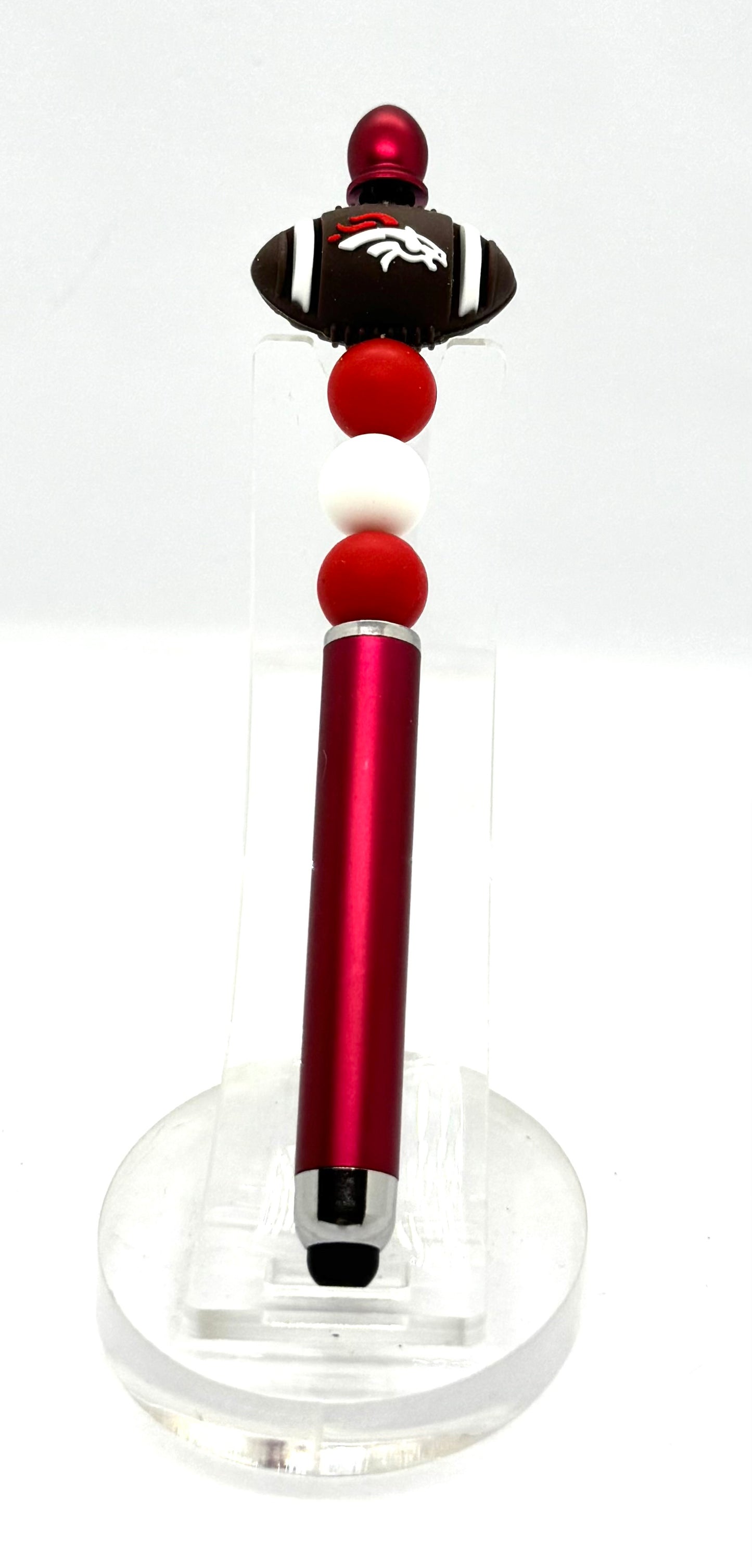 Handmade Denver Broncos Inspired Beaded Stylus Pen | Refillable Touchscreen Pen