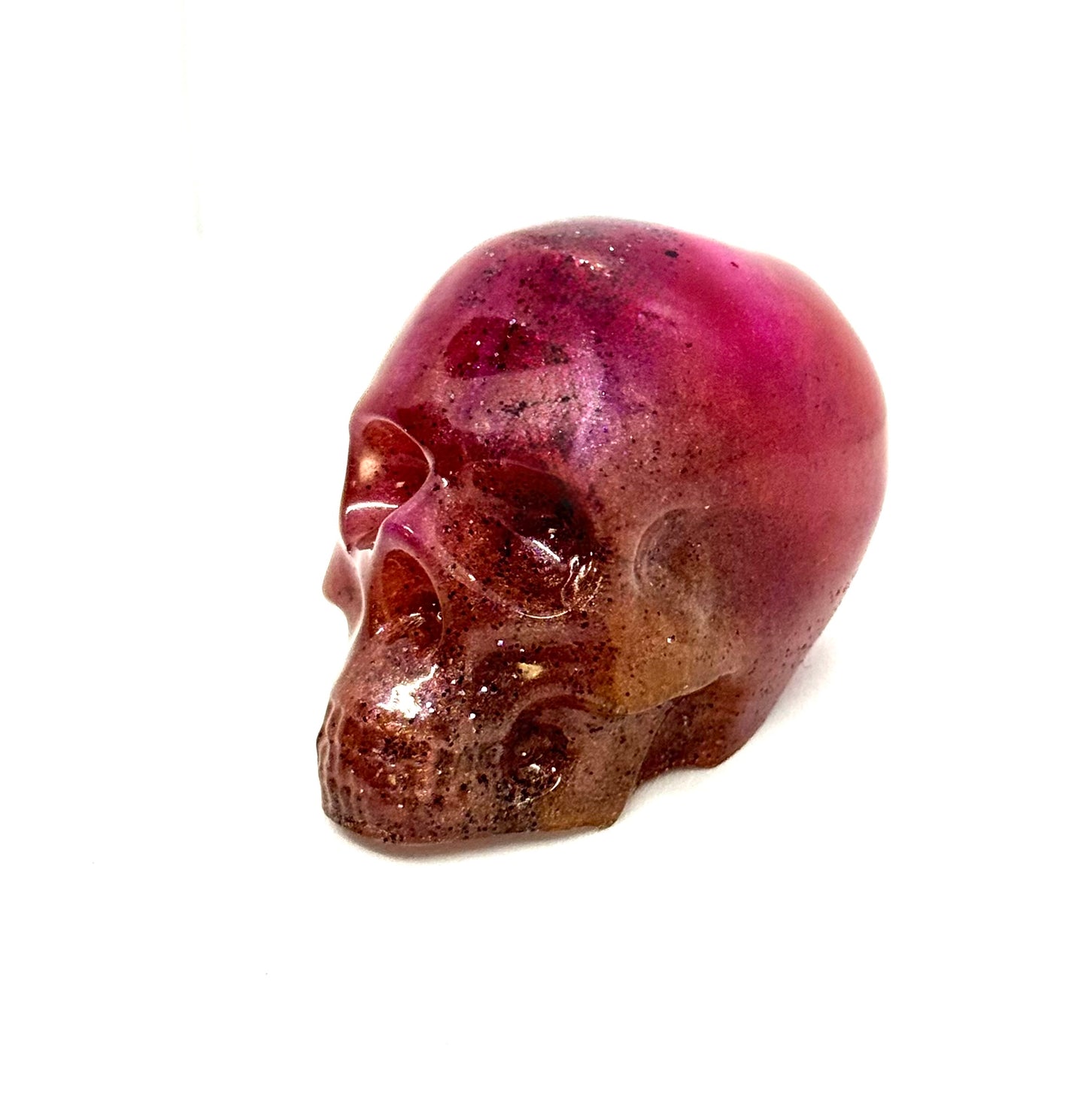 “Sweet Tooth Sin” Skull — Handmade Resin Gothic Decor | Red Pink Glitter Skull | Dark Cute Aesthetic | One-of-a-Kind FDSS