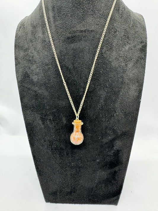 #3G “False Comfort Potion Bottle Necklace – Warm Chaos in Disguise”