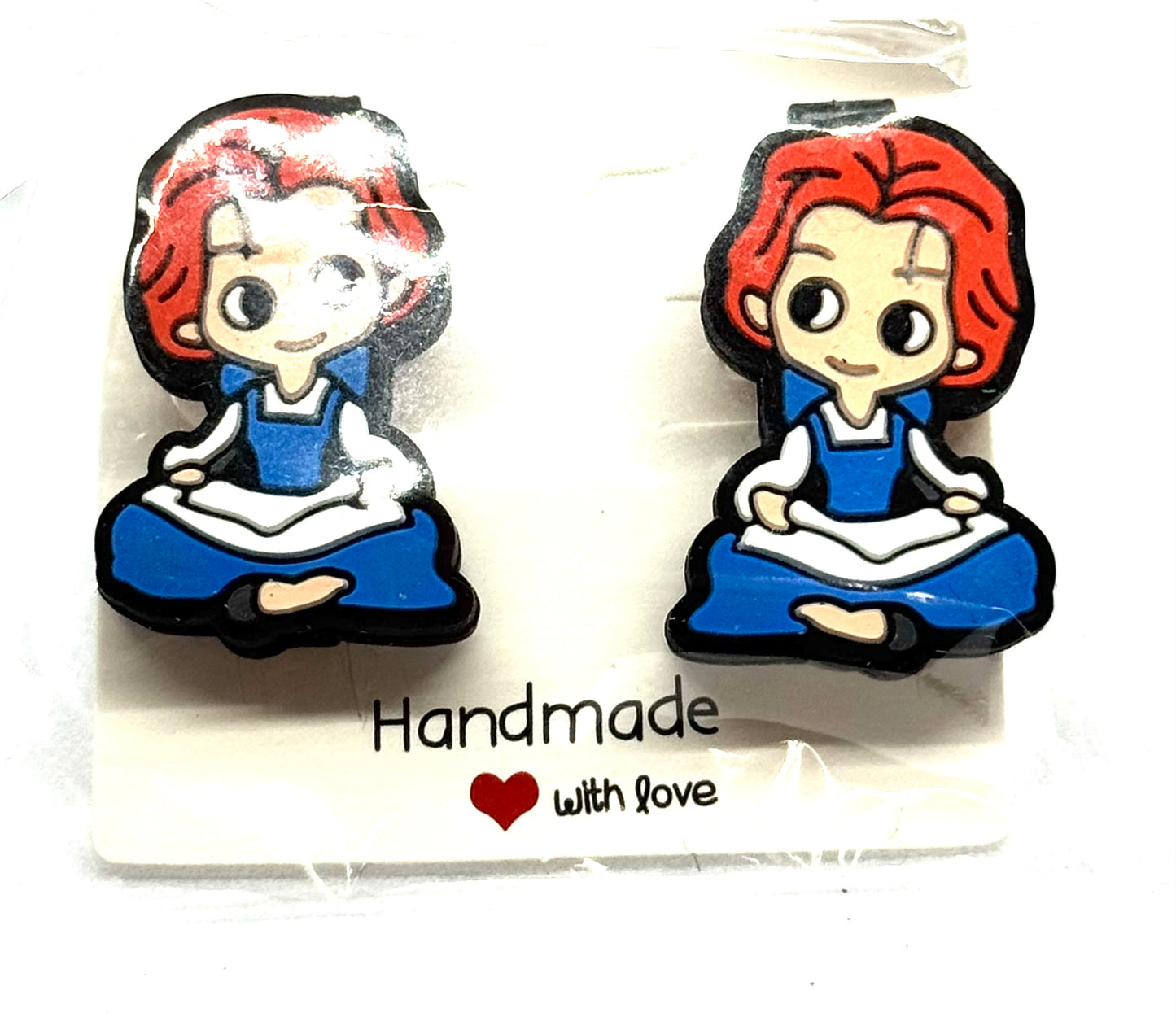 #1 Bookish Chaos Barrettes – Reading Girl Character Hair Clips (2pc Set)