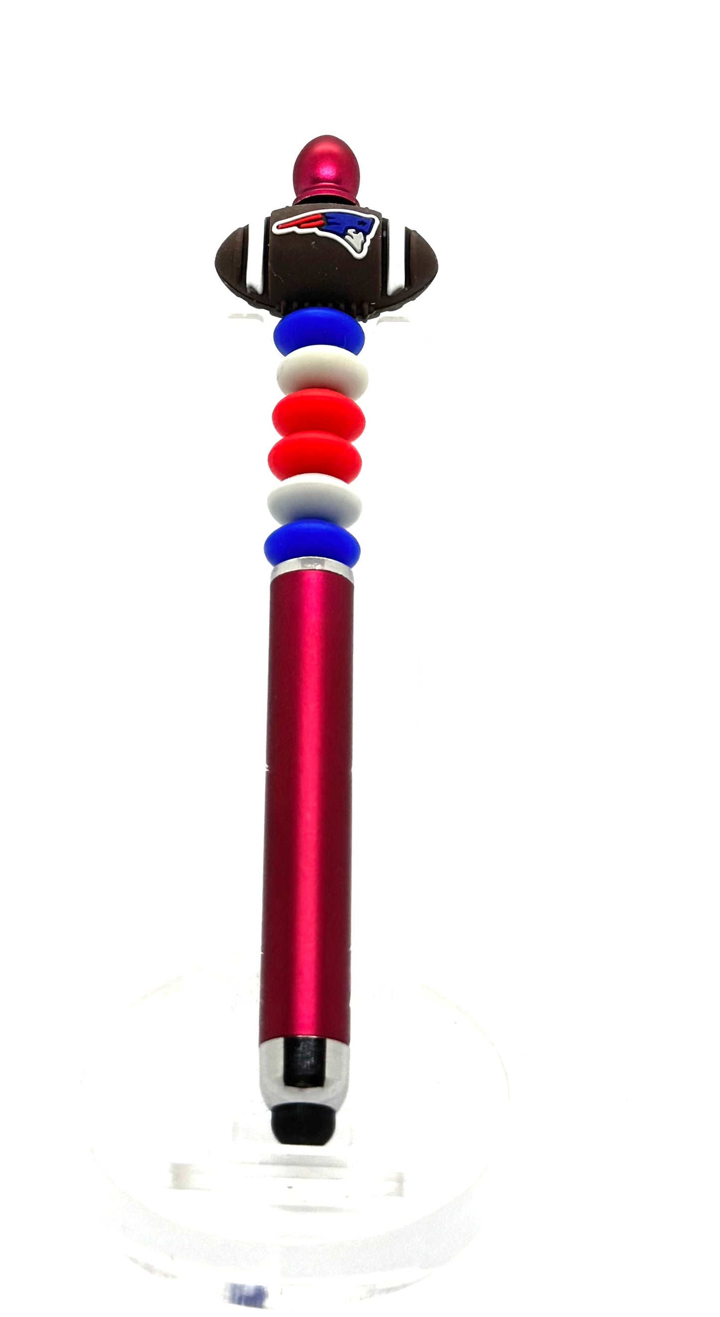 Deflate Your Excuses | Handmade New England Patriots Inspired Beaded Stylus Pen
