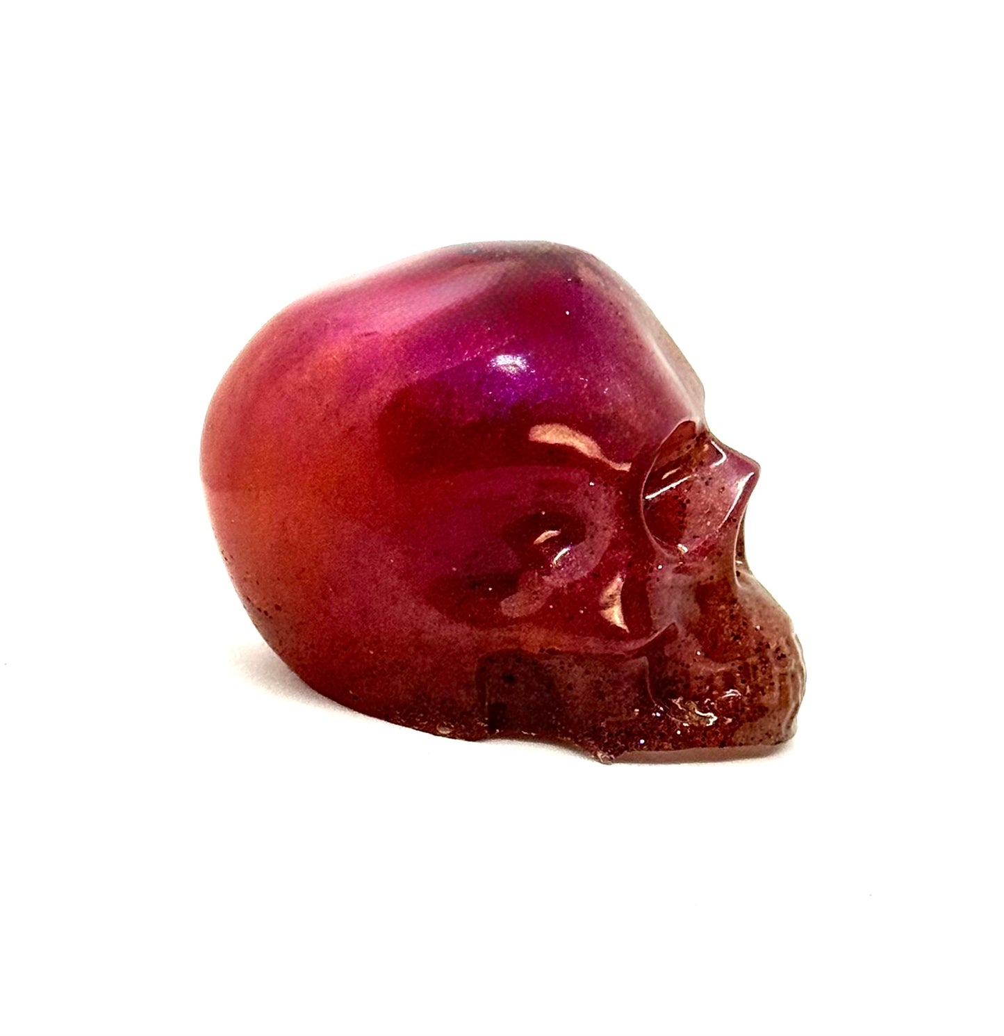 “Sweet Tooth Sin” Skull — Handmade Resin Gothic Decor | Red Pink Glitter Skull | Dark Cute Aesthetic | One-of-a-Kind FDSS