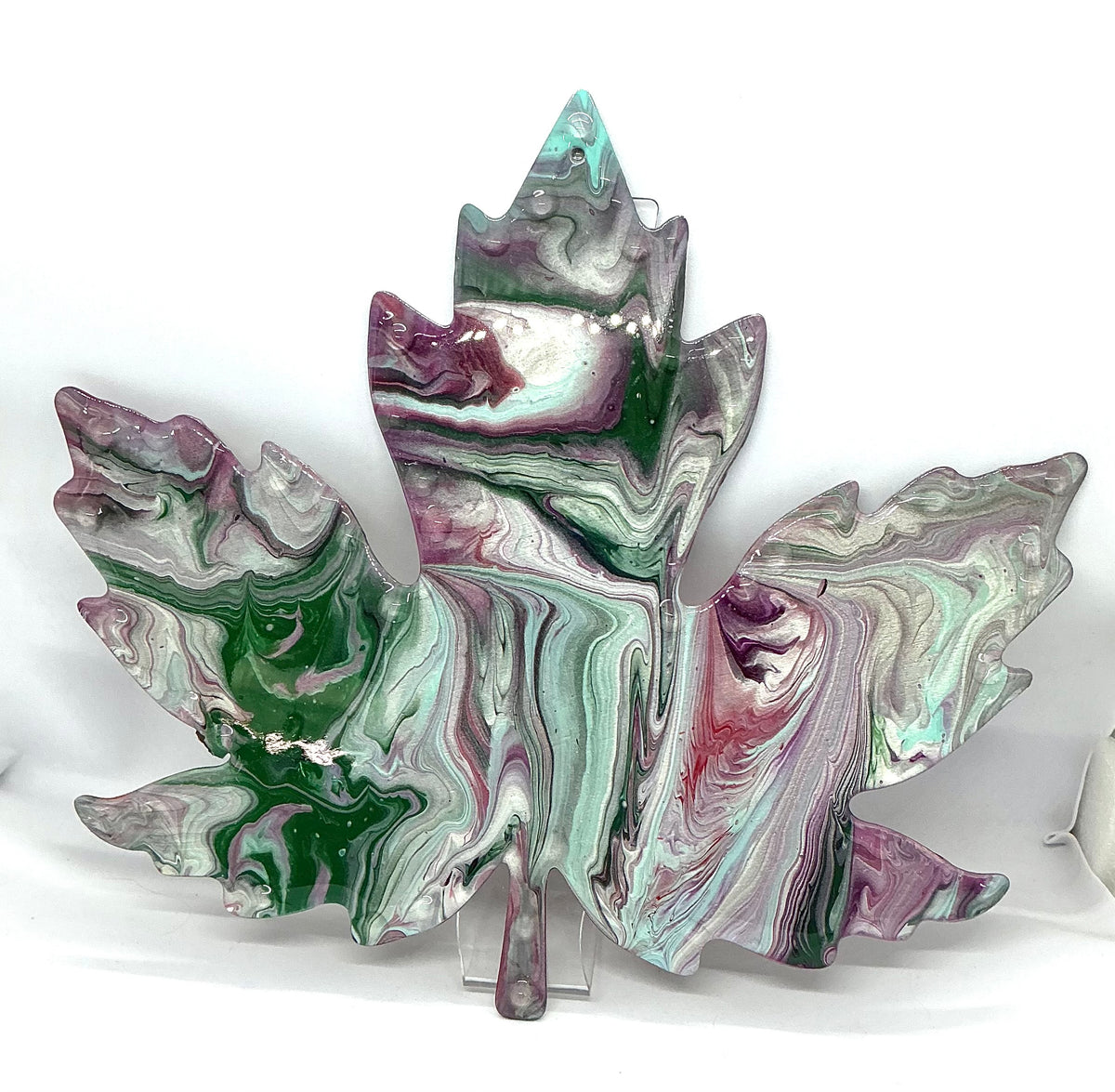 Leaf Me to My Nonsense | Green & Purple Maple Leaf Wall Art
