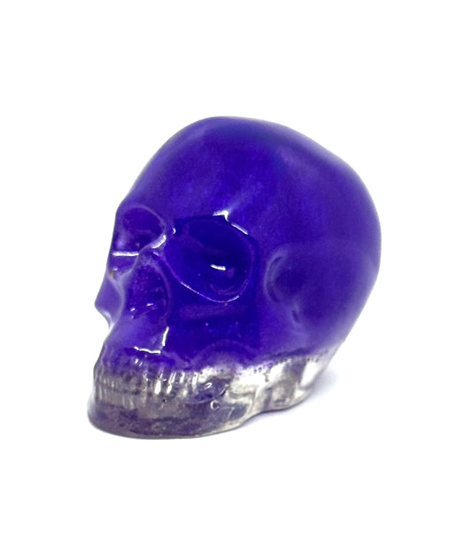 “Silent Threat” Purple Skull — Handmade Resin Gothic Decor | Dark Aesthetic Skull | Minimalist Goth Vibes | One-of-a-Kind FDSS