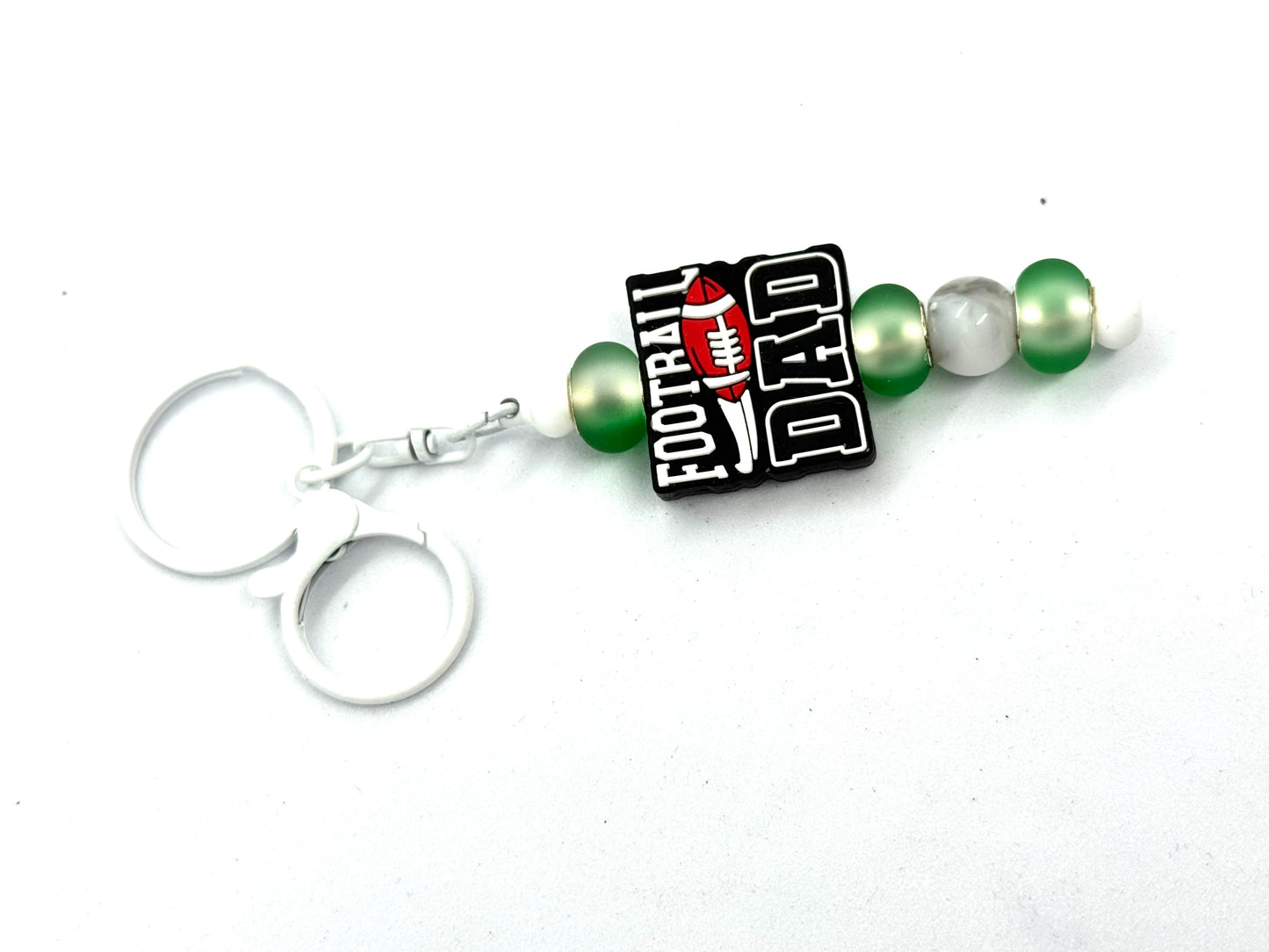 FDSS “My Favorite Player Calls Me Dad” Football Dad Handmade Beaded Keychain