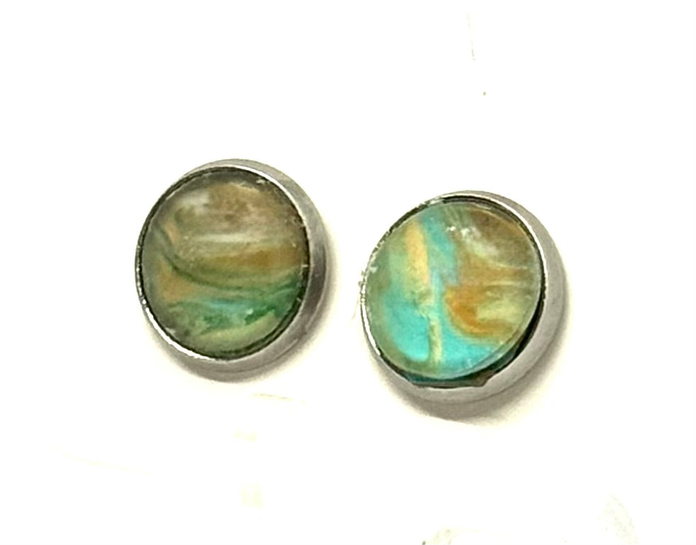 Beach, Please… My Earrings Have Better Vacations Than You | Handmade Ocean Swirl Stud Earrings