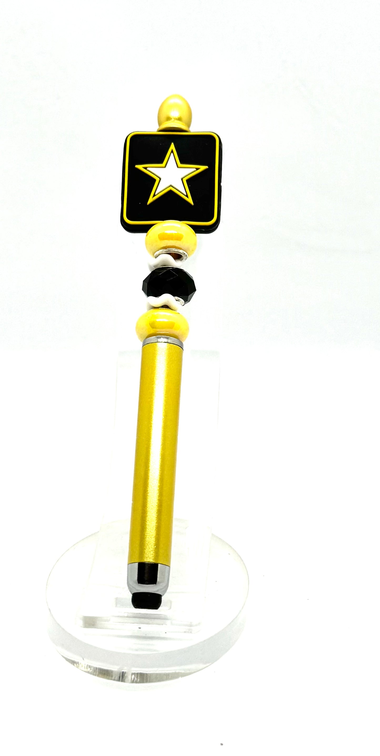 Gold Standard Sass | Handmade Army Pride Beaded Stylus Pen