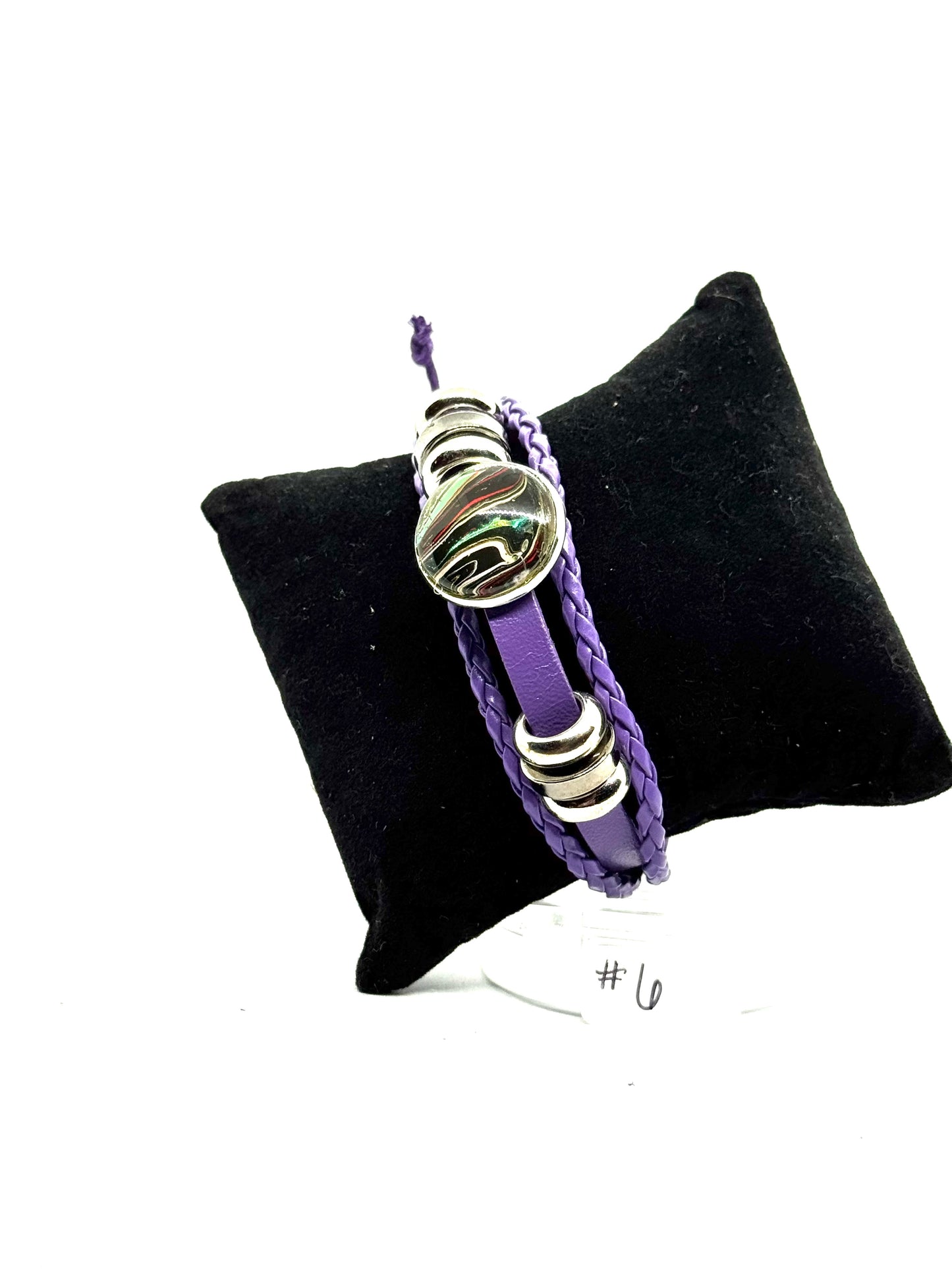 #6 Pretty but Problematic – Purple Leather Statement Bracelet