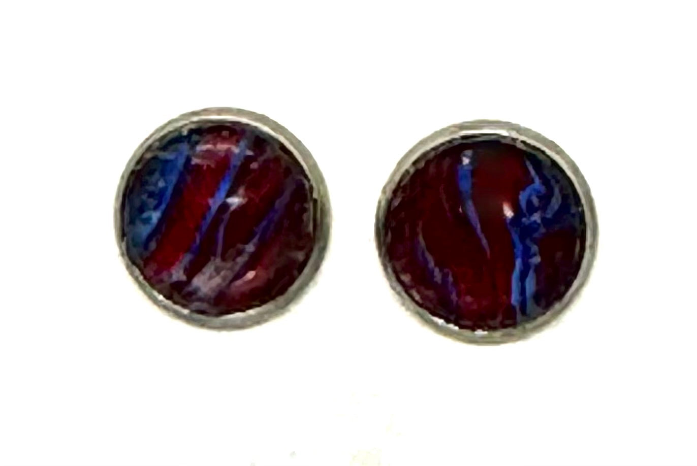 Beautiful Disaster | Handmade Crimson Galaxy Stud Earrings