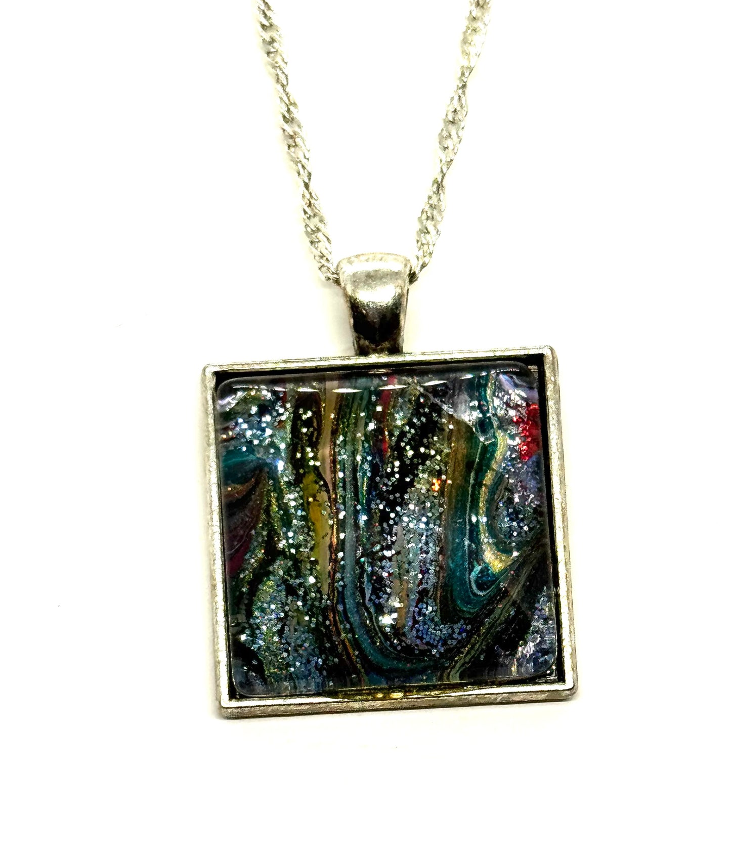 #33 Midnight Meltdown Square Pendant